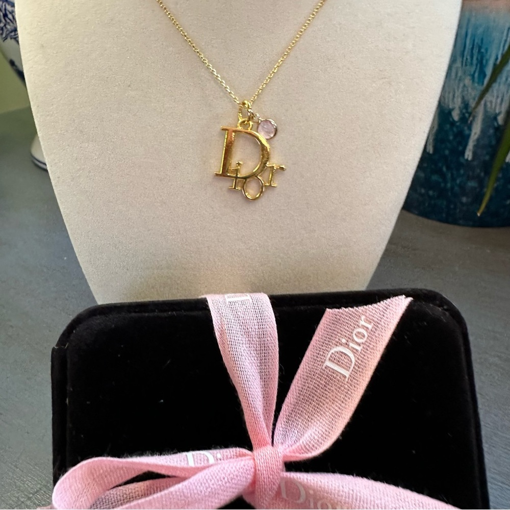 Dior Gold Tone Zipper Pull Charm. With 22k Plated Unbranded Chain - Picture 4 of 6